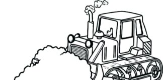 coloring page caterpillar vehicle
