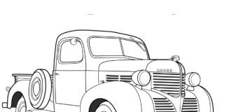 1939年ピックアップトラック印刷用塗り絵ダッジ