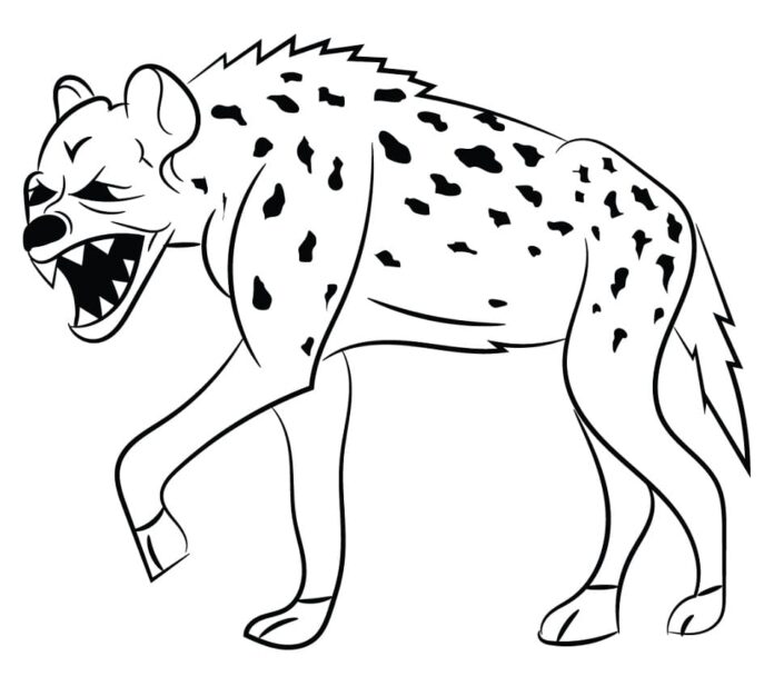 livro de coloração para impressão de hienas manchadas