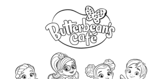 Feer malebog Butterbean's Café til udskrivning