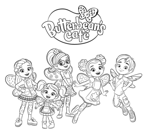 Butterbean's Café coloring book from cartoon to print and online