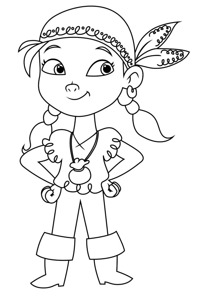 Izzy coloring book from Disney's pirates cartoon to print online