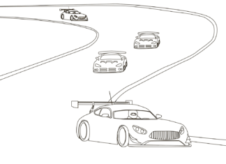 cars on the track coloring book to print