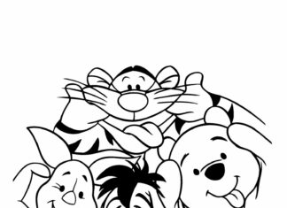Livro para colorir personagens Winnie the Pooh para crianças