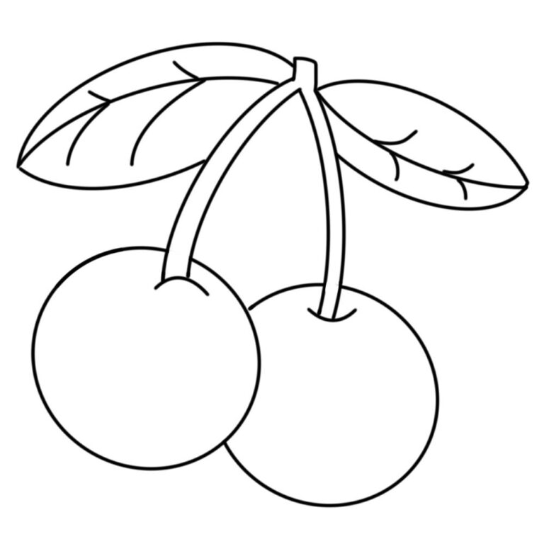 Red fruit coloring book to print and online