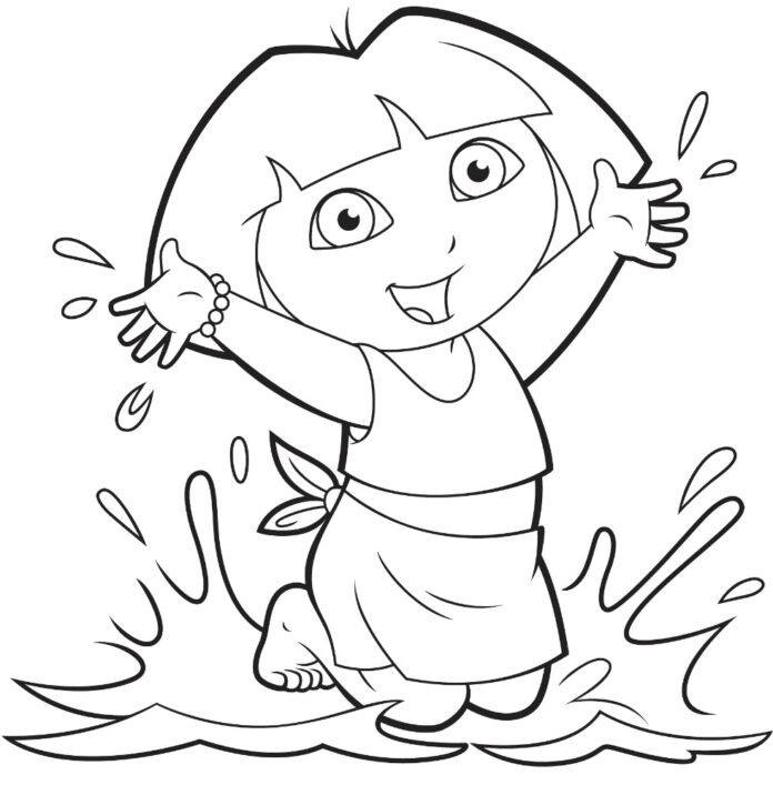 dora wallows in water coloring book online