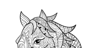 horse head in patterns coloring pages online