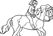 horse rider coloring book printable