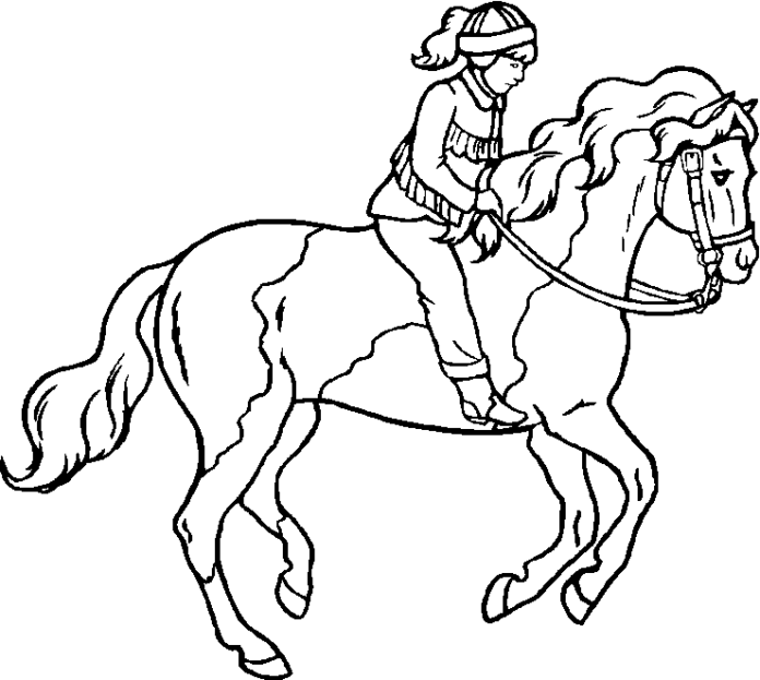 horse rider coloring book printable