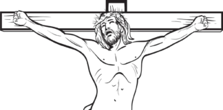 jesucristo clavado en la cruz libro para colorear online