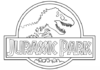 livre à colorier jurassic park pour enfants logo imprimable