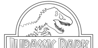 Jurassic Park Malbuch für Kinder Logo druckbar