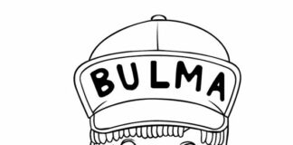 Druckfähiges Malbuch Bulma Dragon Ball