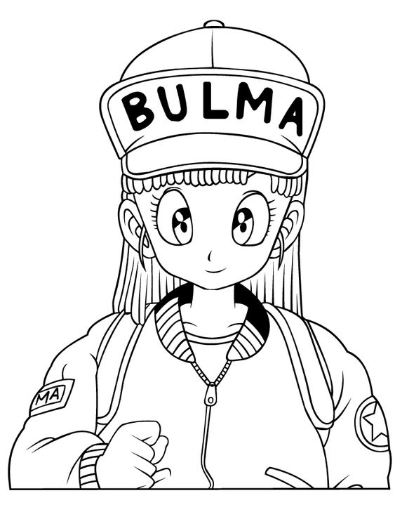 Livro de colorir Bulma bola de dragão imprimível