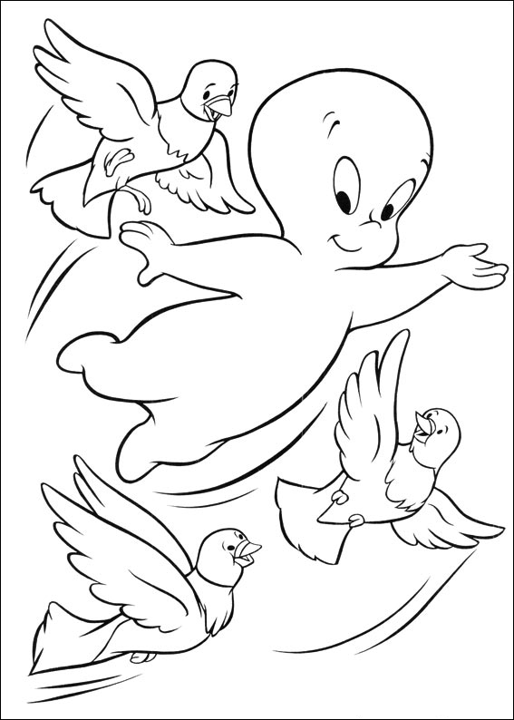 Libro para colorear de Casper el Fantasma Amigable para imprimir y online