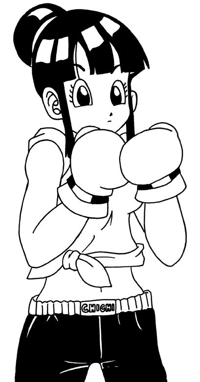 Färgbok Chichi från Dragon Ball som kan skrivas ut på nätet