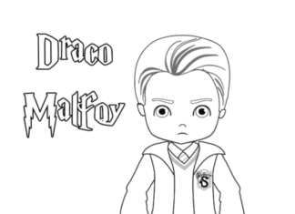 Harryn vihollinen - Draco Malfoy tulostettava värityskirja Harry Potter -sadusta verkossa
