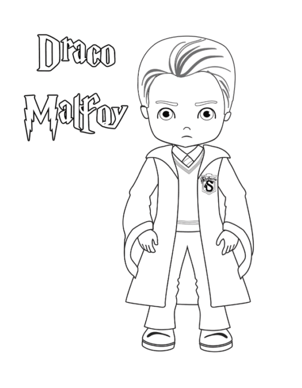 L'ennemi de Harry - Draco Malefoy livre de coloriage à imprimer du conte de fées harry potter en ligne