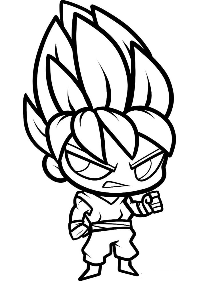 Little Goku Super Saiyan coloring book to print and online