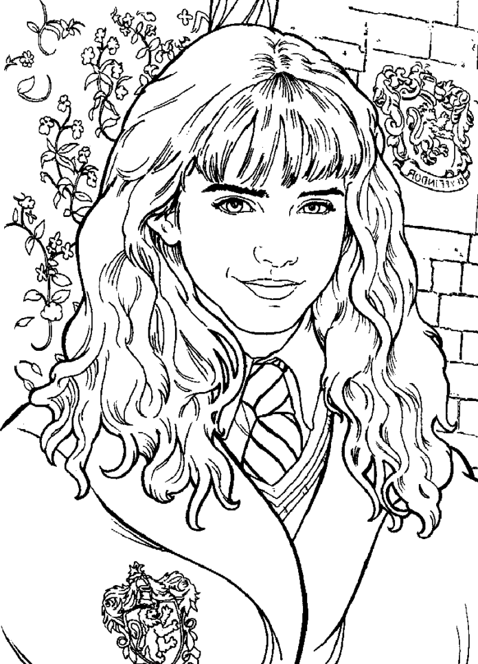 Para niñas - Libro para colorear de Hermione Granger para imprimir harry potter online
