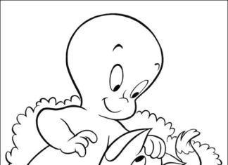 Images en ligne - livre de coloriage Casper et ses amis imprimable pour les enfants
