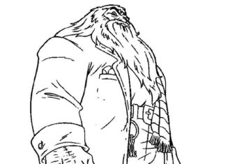Animal breeder at the school of magic - coloring book by Rubeus Hagrid from the Harry Potter fairy tale to print online