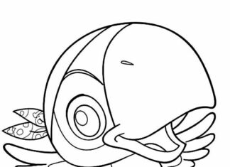 For kids - coloring book Skully the parrot from Disney's Jake and the Pirates of Neverland printable and online