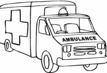 Malbuch Krankenwagen für Kinder