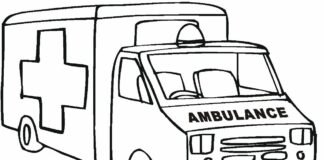 kolorowanka ambulanse do druku dla dzieci