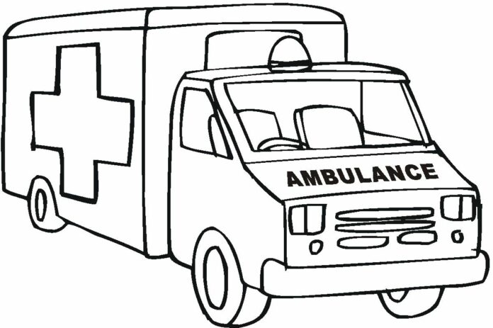 farvelægning ark printbare ambulancer til børn