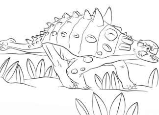 Malbuch Ankylosaurus zum Ausdrucken für Kinder