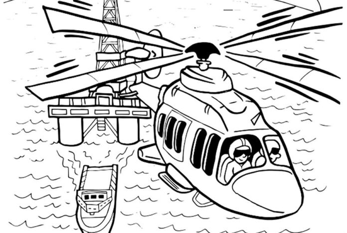 Malbuch Glockenviper-Hubschrauber zum Ausdrucken