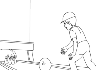 Omaľovánky na bowling pre deti na vytlačenie