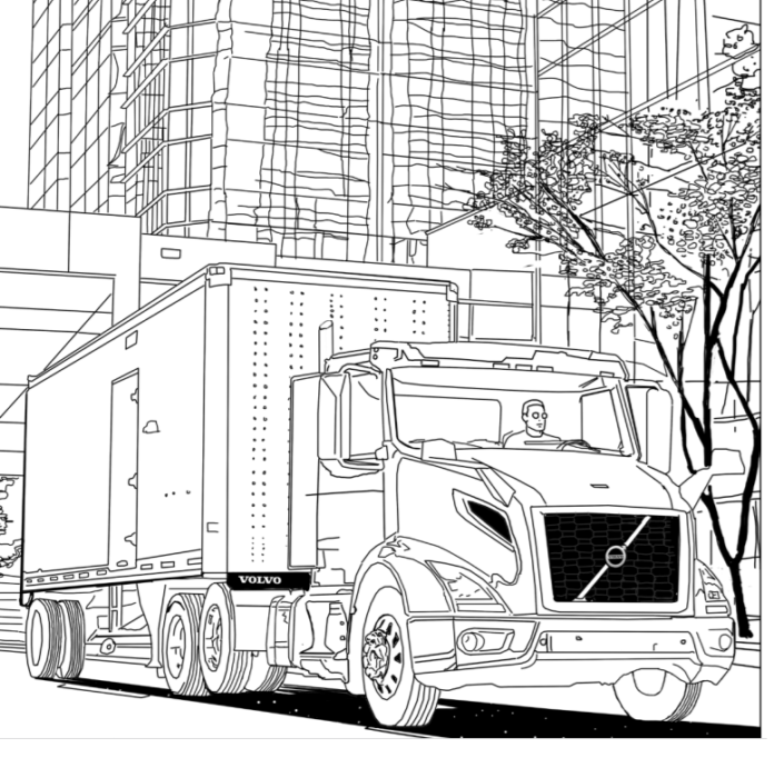 coloring book volvo truck to print