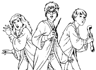 Livre de coloriage en ligne Les sorciers de l'école de la magie