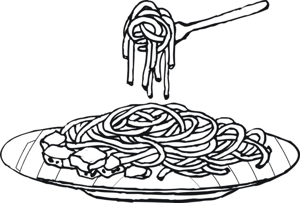 Färbung Spaghetti Nudelgericht zum Ausdrucken