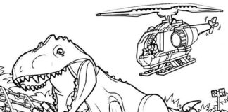 lego dinosaurer fra jurassic world til farvelægning til udskrivning