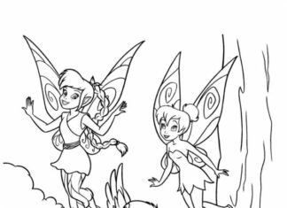 For girls - coloring book two fairies from Disney fairy tales to print