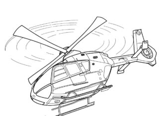 página para colorear eurocopter para imprimir online helicóptero