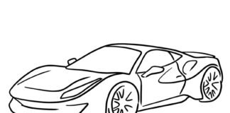Ferrari 488 GTB coloring book to print online