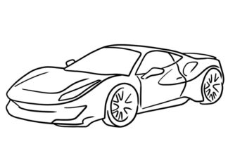 Ferrari 488 GTB coloring book to print online