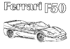 página para colorear ferrari F50 imprimible