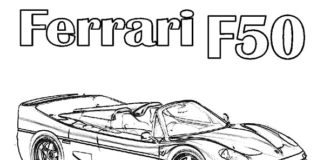 フェラーリF50の塗り絵が印刷できる