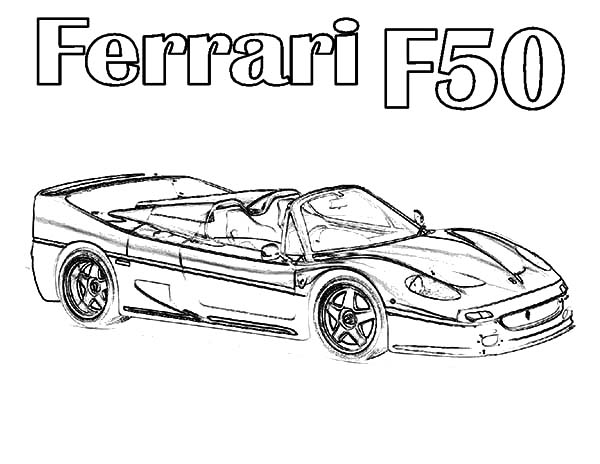 ferrari F50 omalovánky k vytisknutí