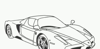 印刷可能なフェラーリF8トリビュート塗り絵オンライン