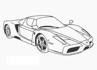 Färgbok för Ferrari F8 Tributo som kan skrivas ut på nätet