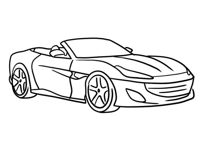 Ferrari Portofino online tulostettava värityskirja pojille