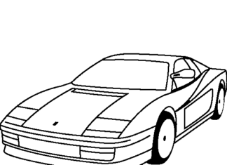 Ferrari Testarossa coloring book to print online