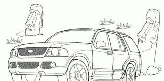 coloring book ford explorer printable online for boys