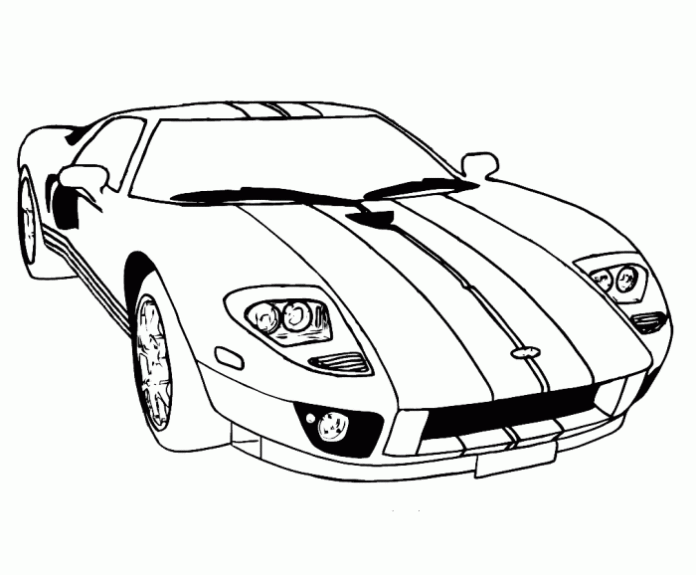 coloring book ford GT to print online for boys